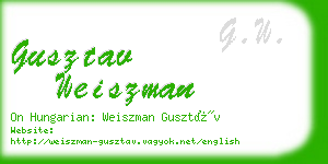 gusztav weiszman business card
